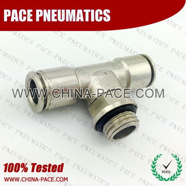 PMPB-G,All metal Pneumatic Fittings with bspp thread, Air Fittings, one touch tube fittings, Nickel Plated Brass Push in Fittings